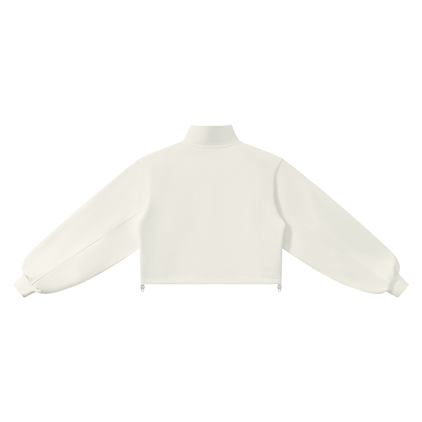 White Halo Cropped Quarter Sweatshirt