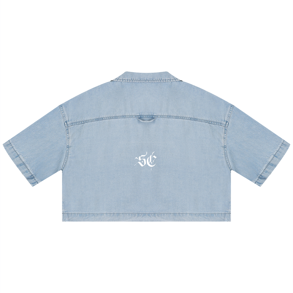 Women's Vintage Wash Boxy Cropped Shirt