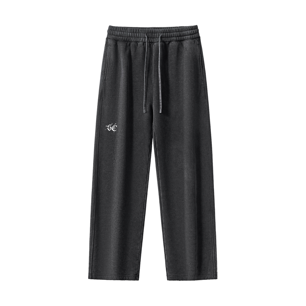 Frayed Enzyme Washed Fleece Sweatpants - *Signature*