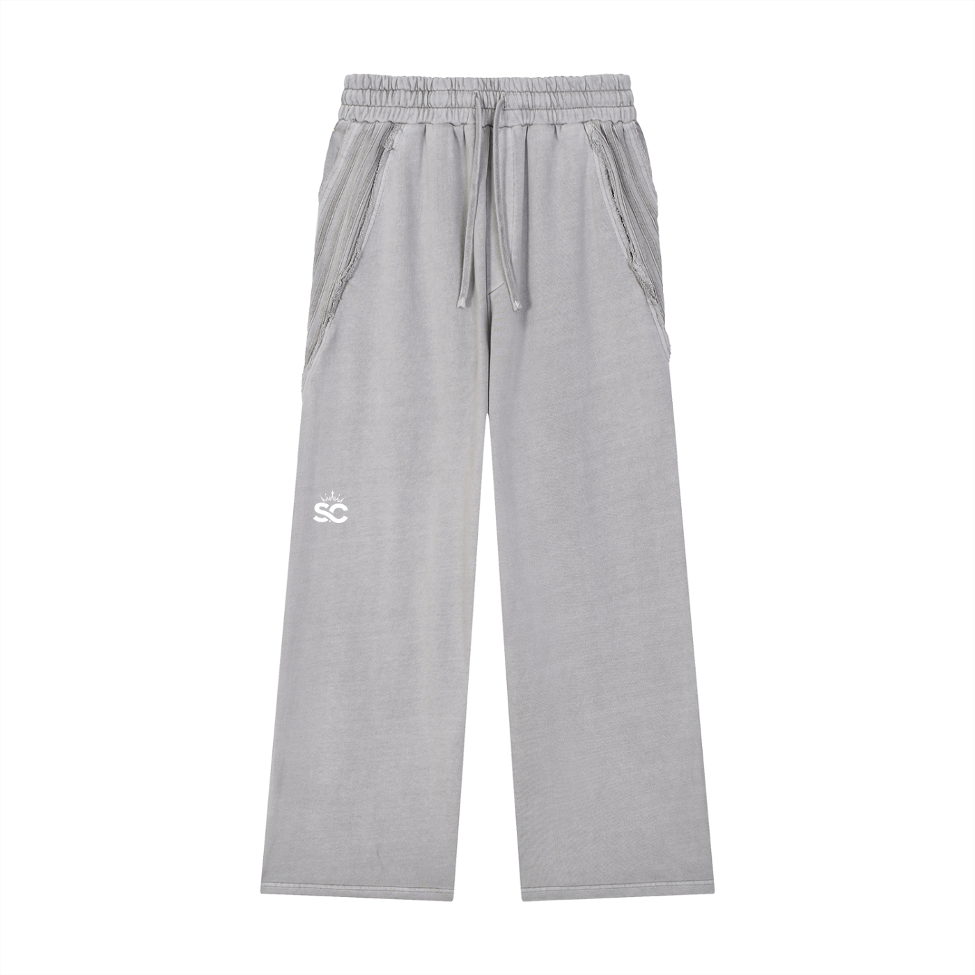Snow Washed Tape Raw Edge Sweatpants - *Rise*