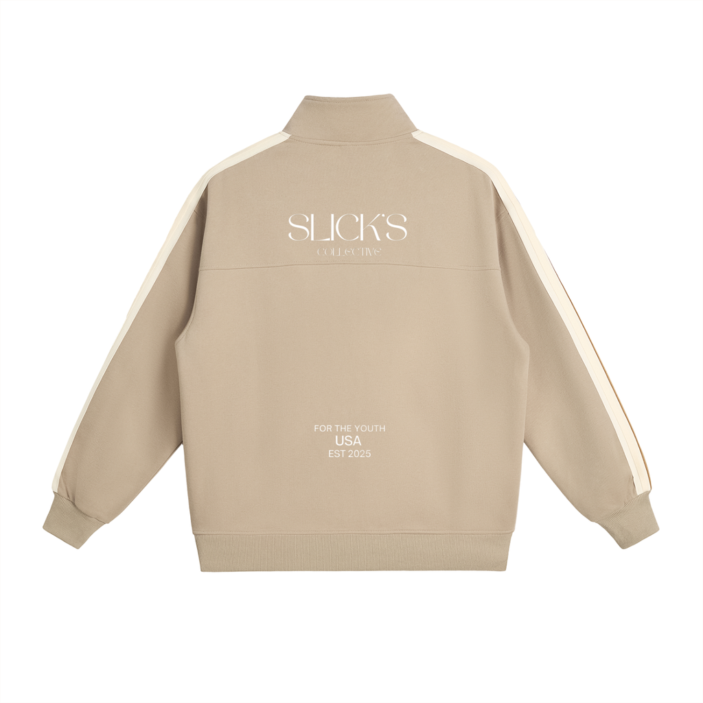 Contrast Side-Stripe Stand Collar  Jacket