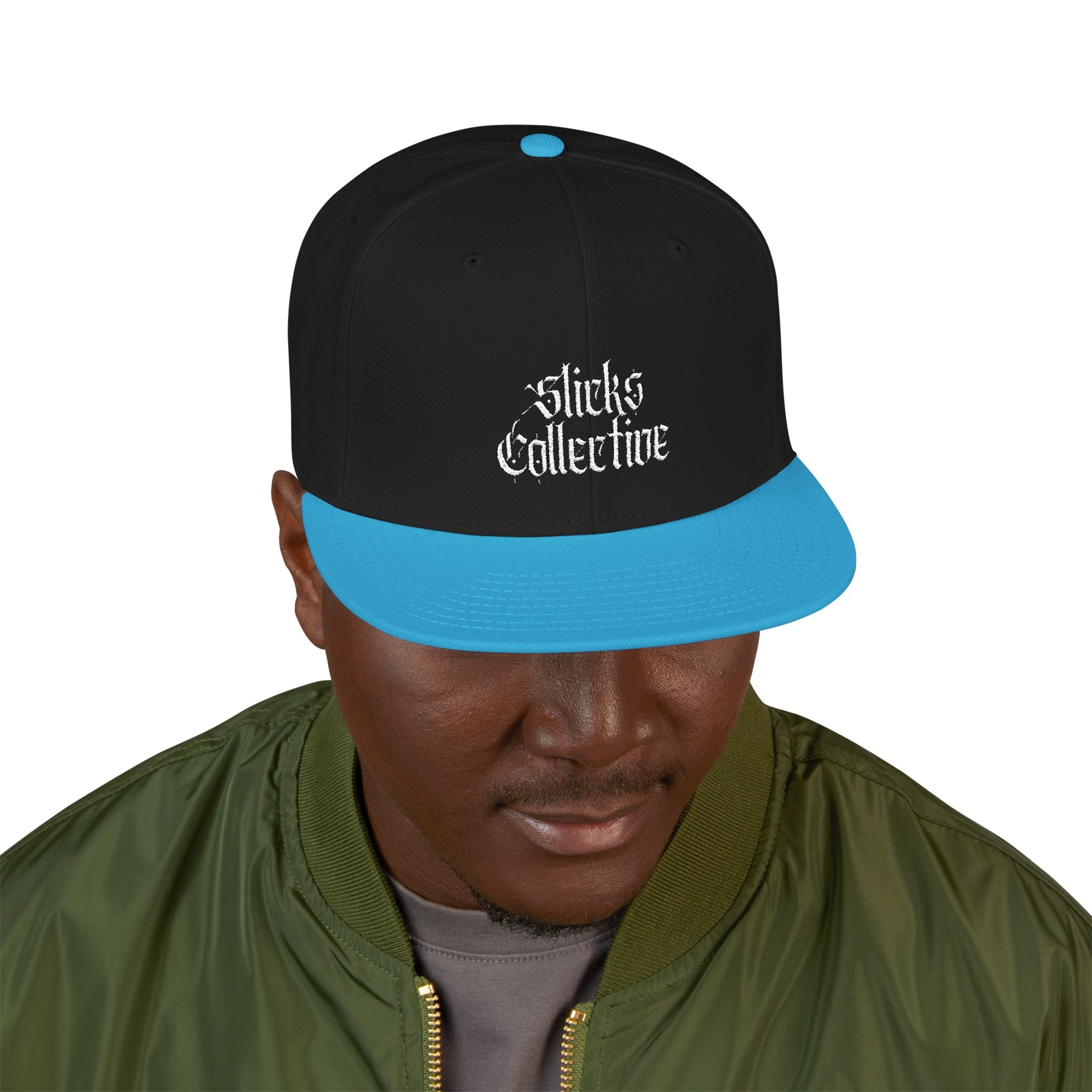 Embroidered Urban Snapback Hat — Distressed White Logo