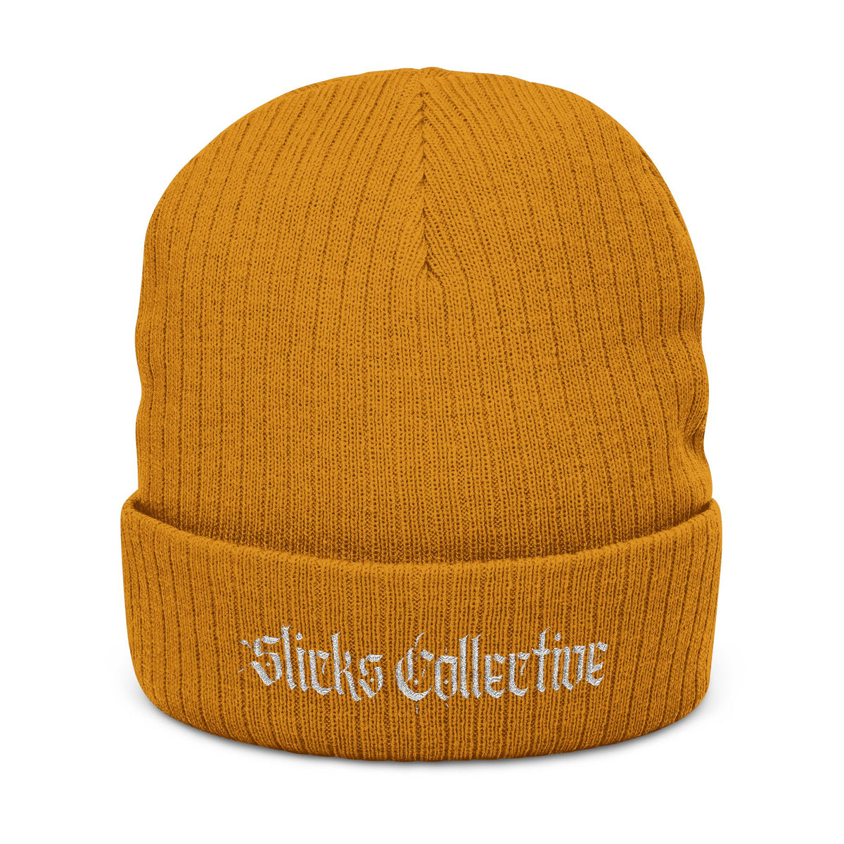 Embroidered 'Slicks Collective' Ribbed Knit Beanie