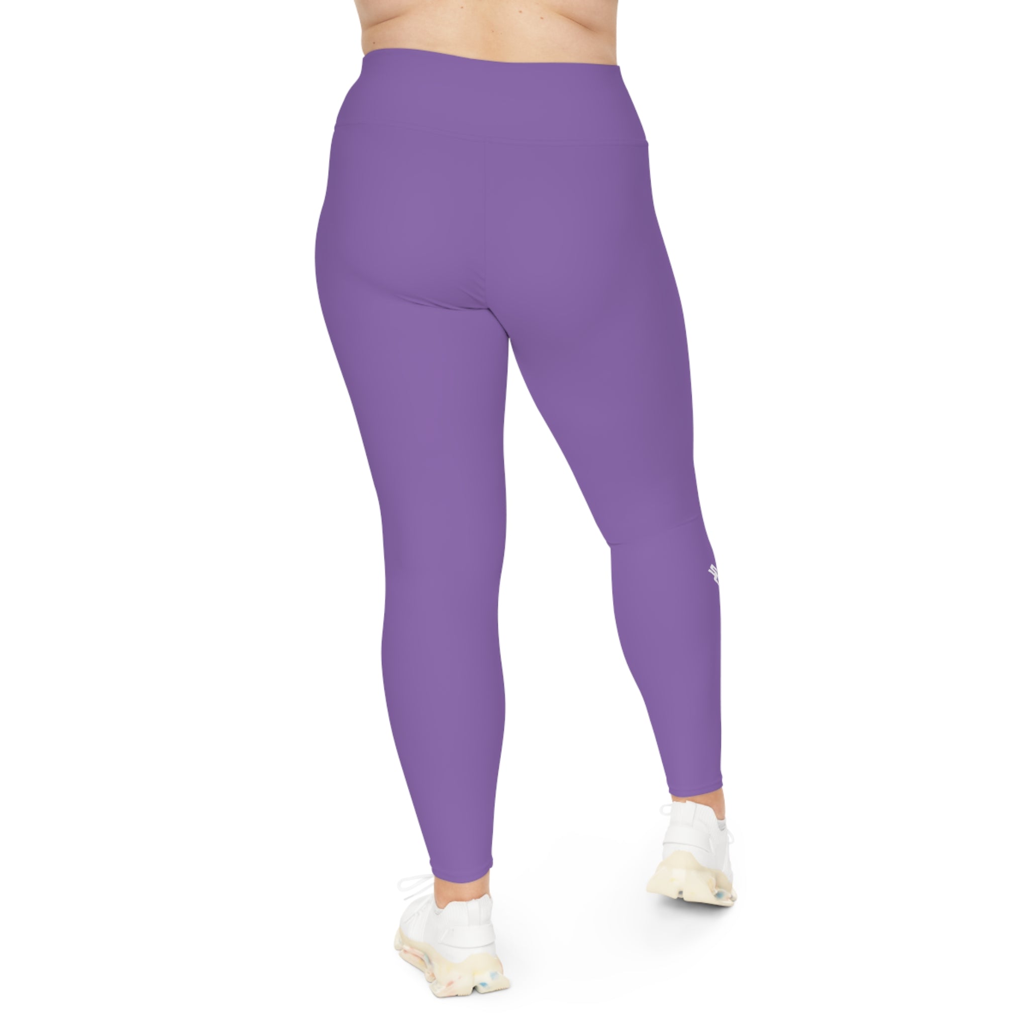 Plus Size Leggings — Purple Seamless High-Waist White SC Logo