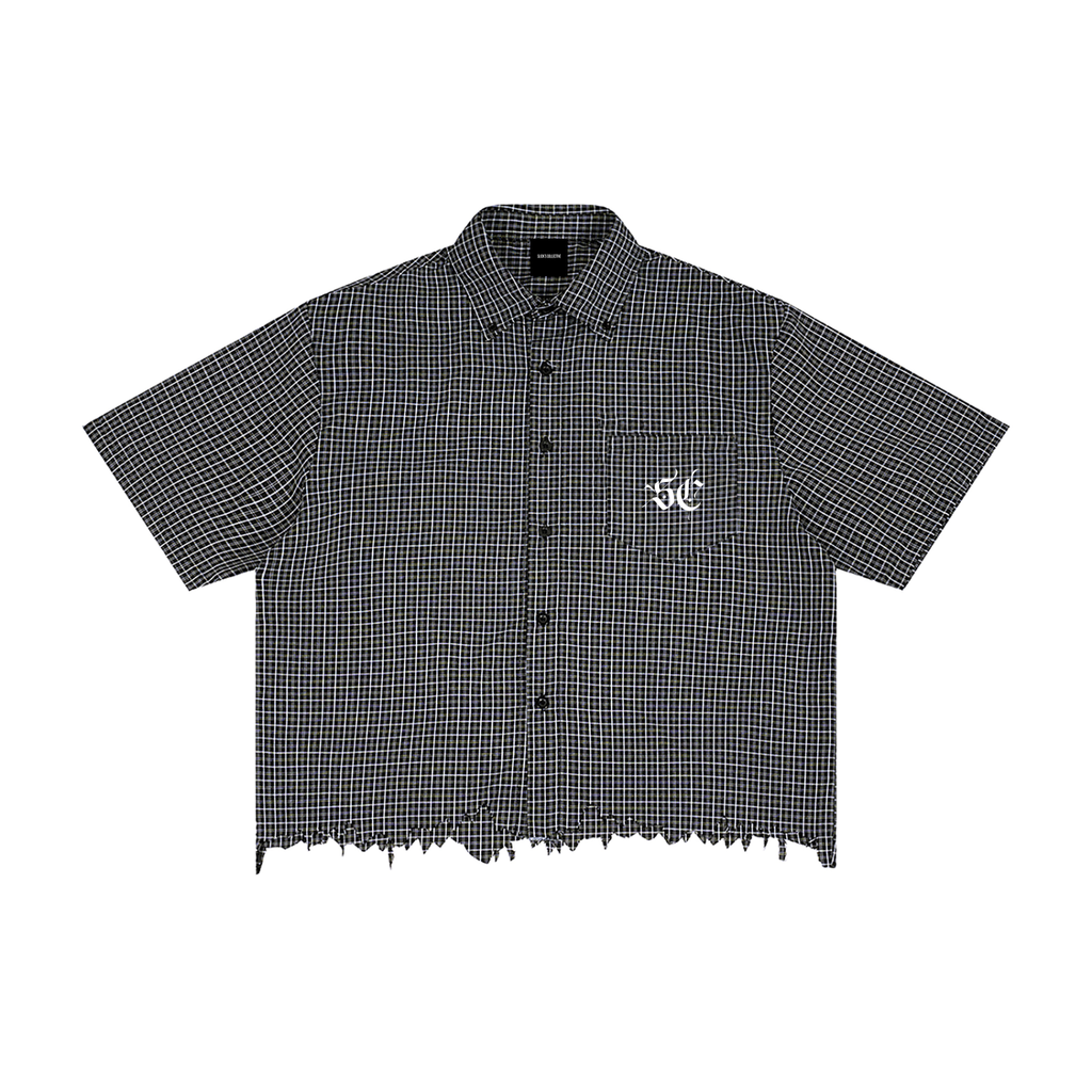 Unisex Distressed Plaid Boxy Shirt - *Signature*