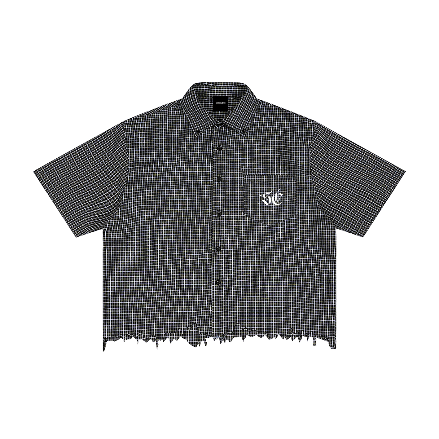 Unisex Distressed Plaid Boxy Shirt - *Signature*