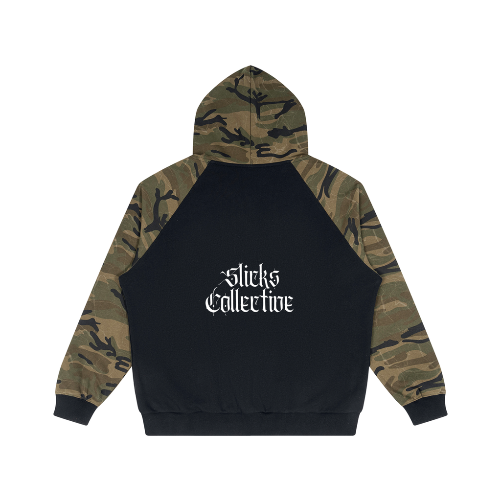Camo-Splice Raglan Zip Hoodie