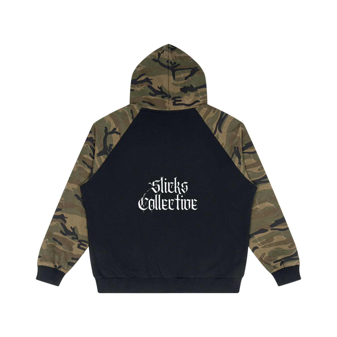 Camo-Splice Raglan Zip Hoodie