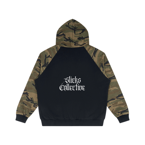 Camo-Splice Raglan Zip Hoodie