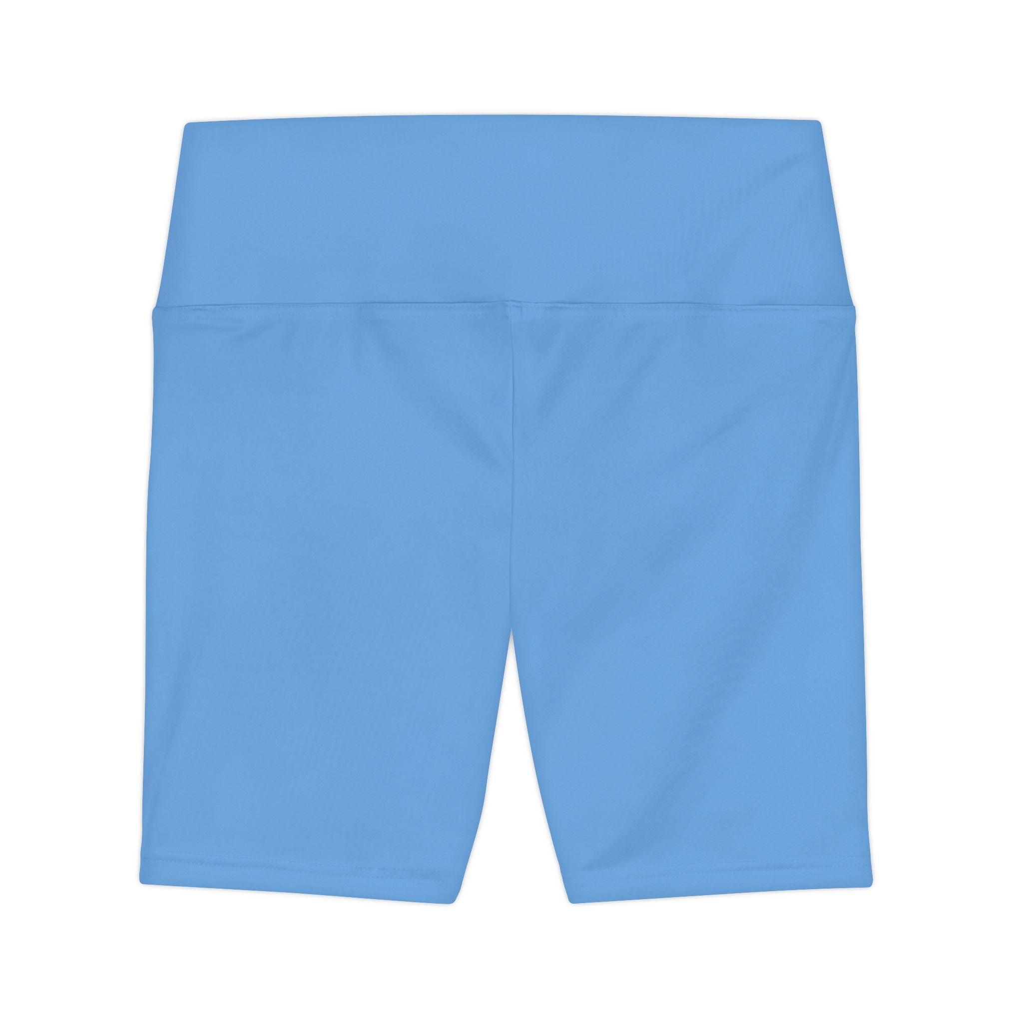 Women's Baby Blue Workout Bike Shorts - Black SC Logo