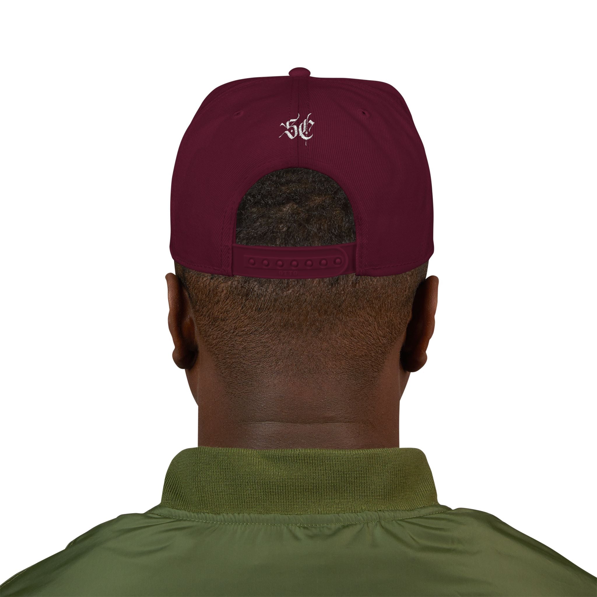 Embroidered Urban Snapback Hat — Distressed White Logo