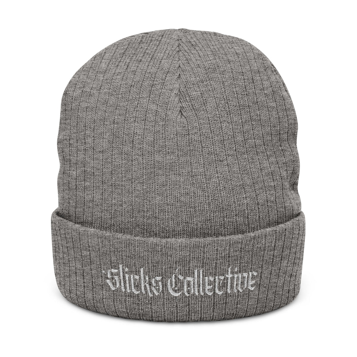 Embroidered 'Slicks Collective' Ribbed Knit Beanie