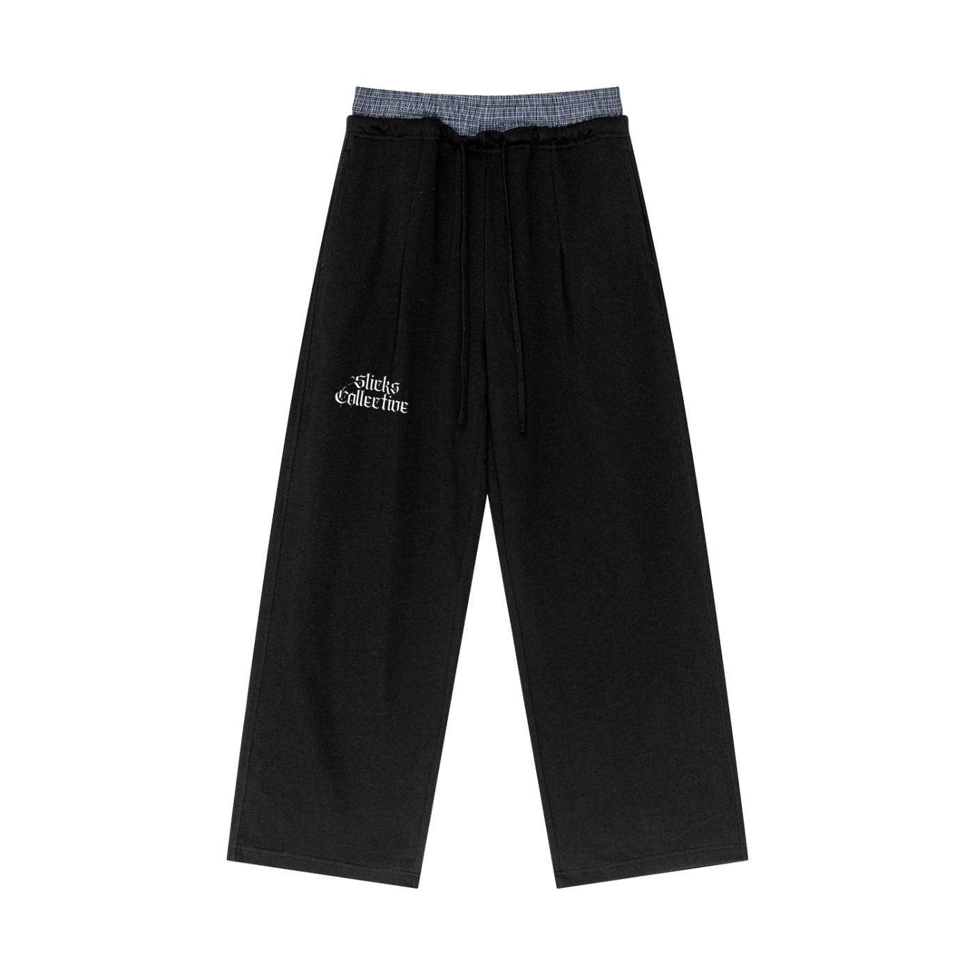 Plaid Contrast Waist Pants - *Signature*