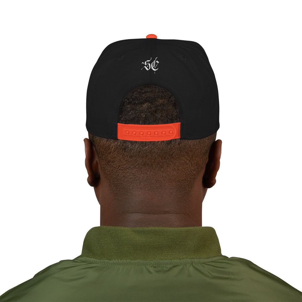 Embroidered Urban Snapback Hat — Distressed White Logo