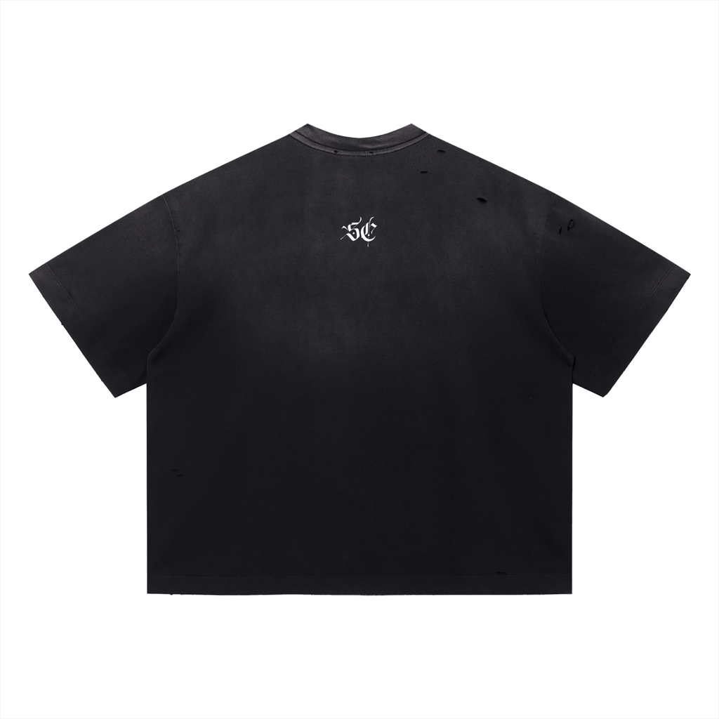 Vintage Washed Distressed Boxy Oversized Tee - *Signature*
