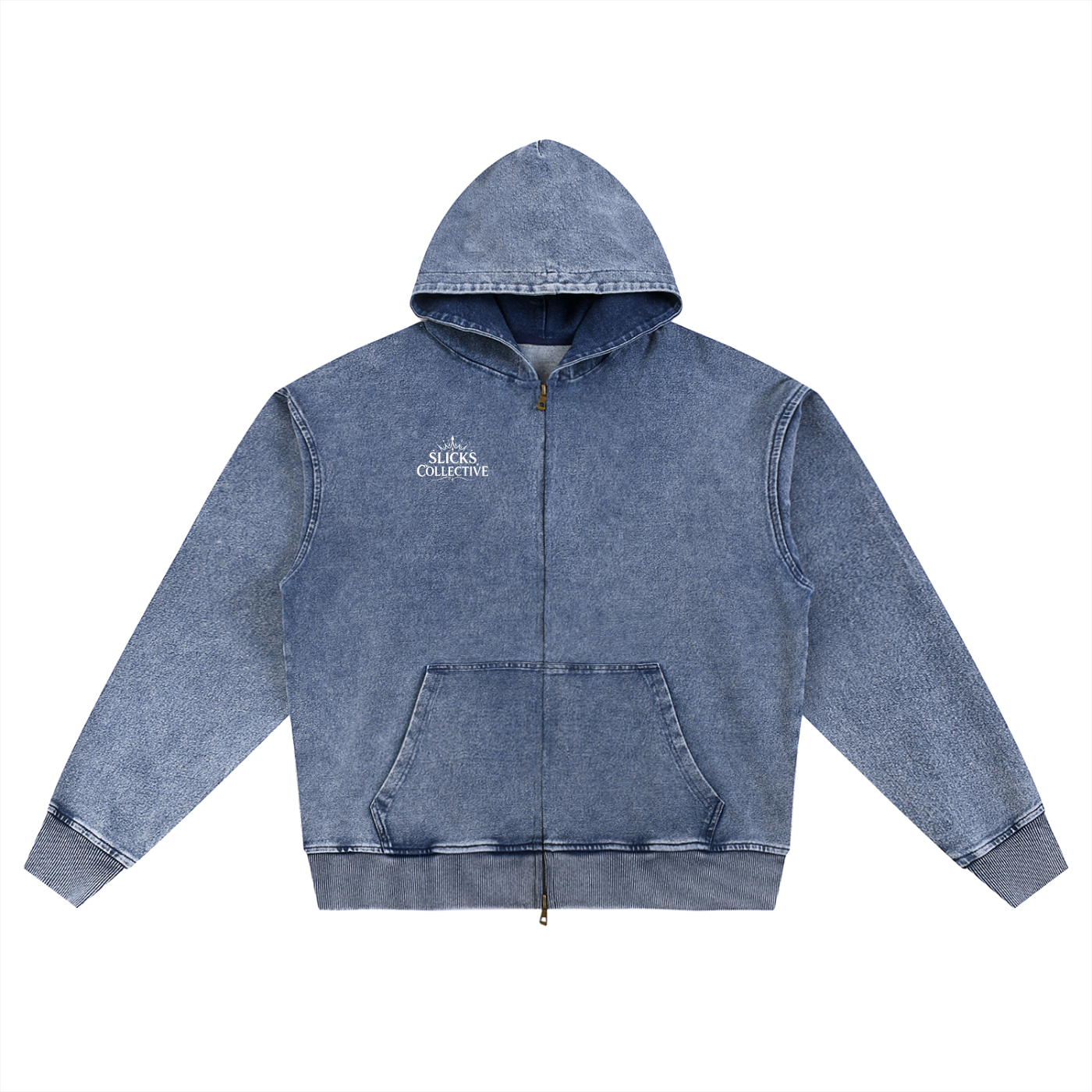 Snow Wash Oversized Zip-Up Hoodie - *Rise*