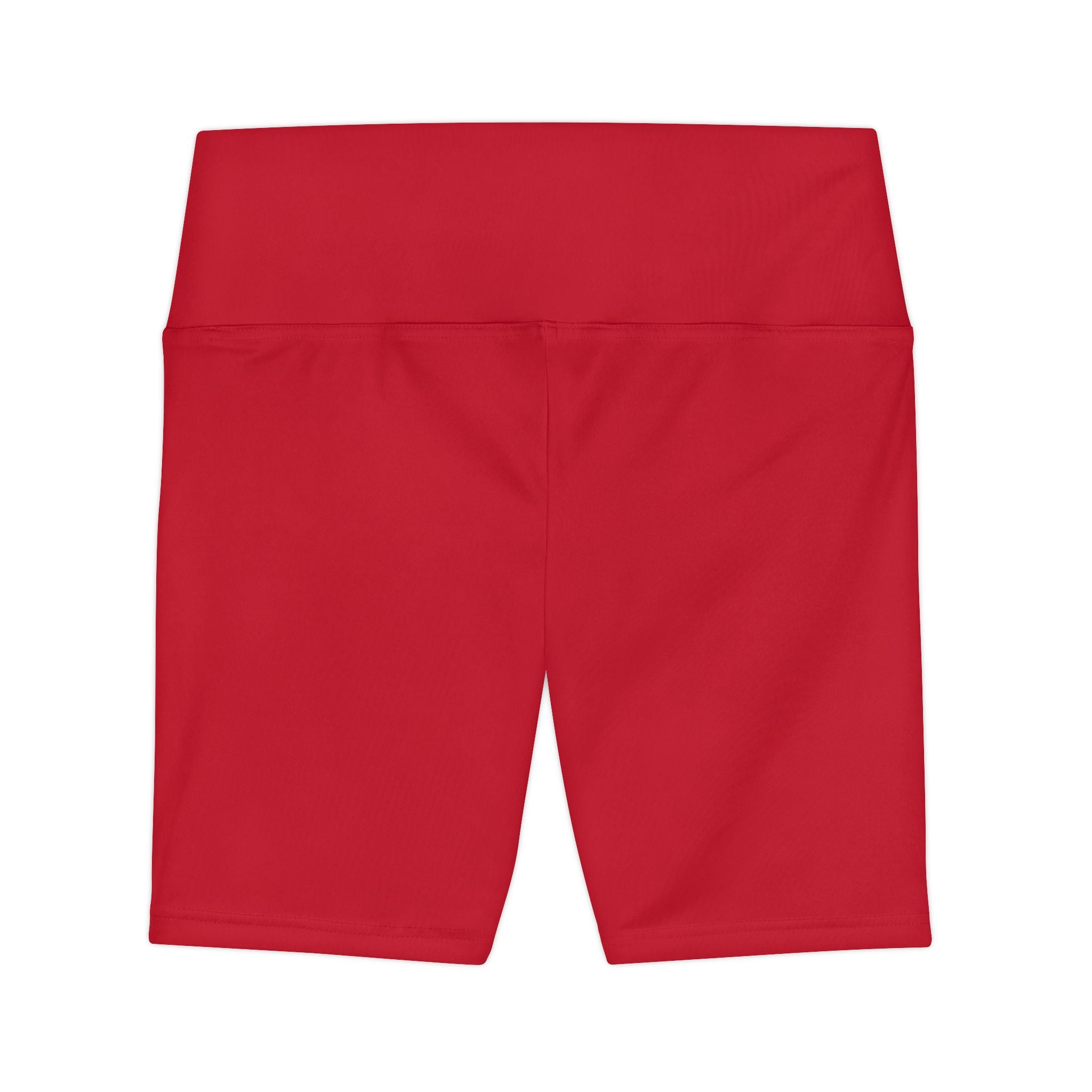 Women's Red Workout Bike Shorts - Black SC Logo
