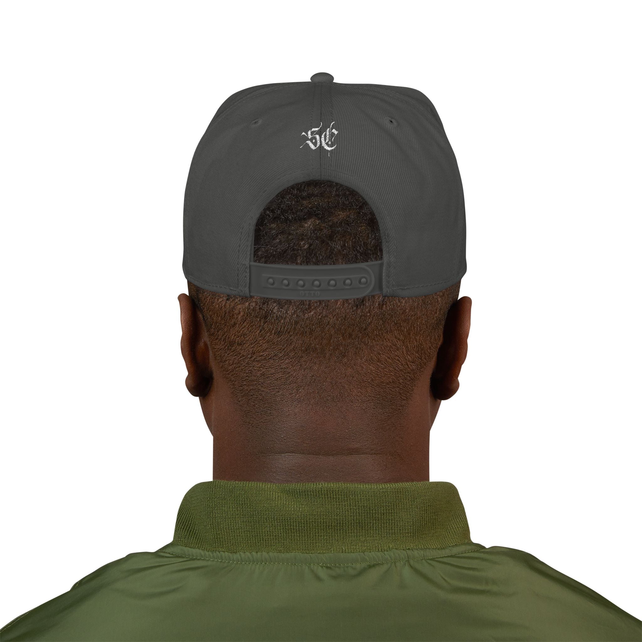 Embroidered Urban Snapback Hat — Distressed White Logo