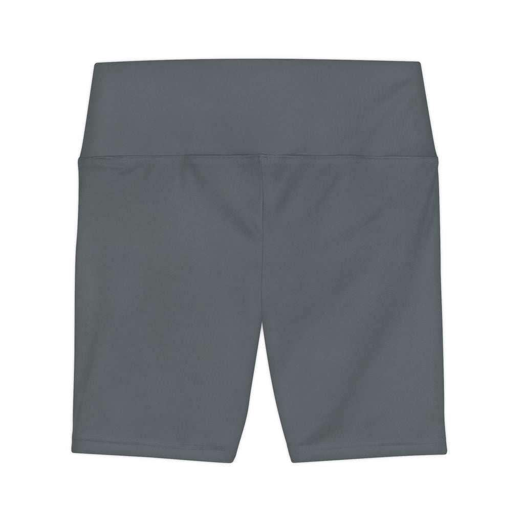 Women's Dark Grey Workout Bike Shorts - Black SC Logo