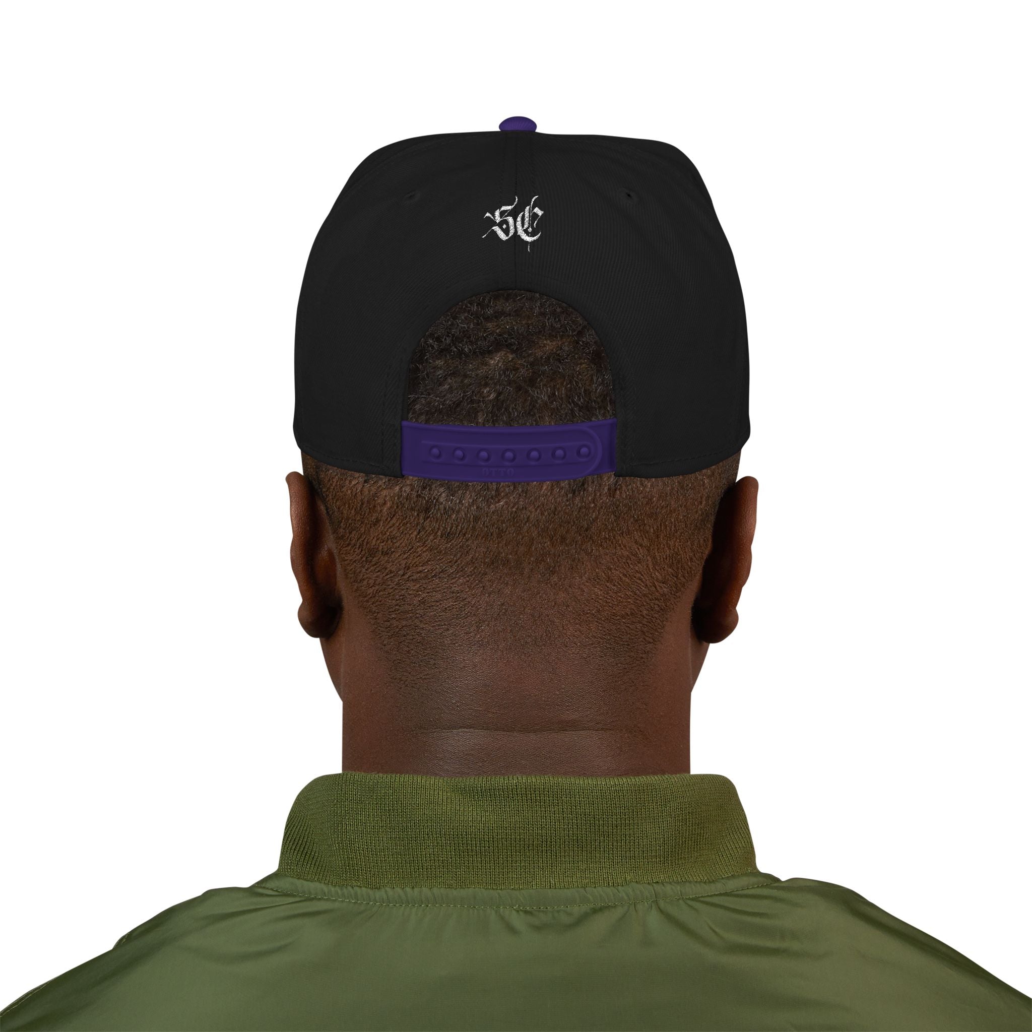 Embroidered Urban Snapback Hat — Distressed White Logo