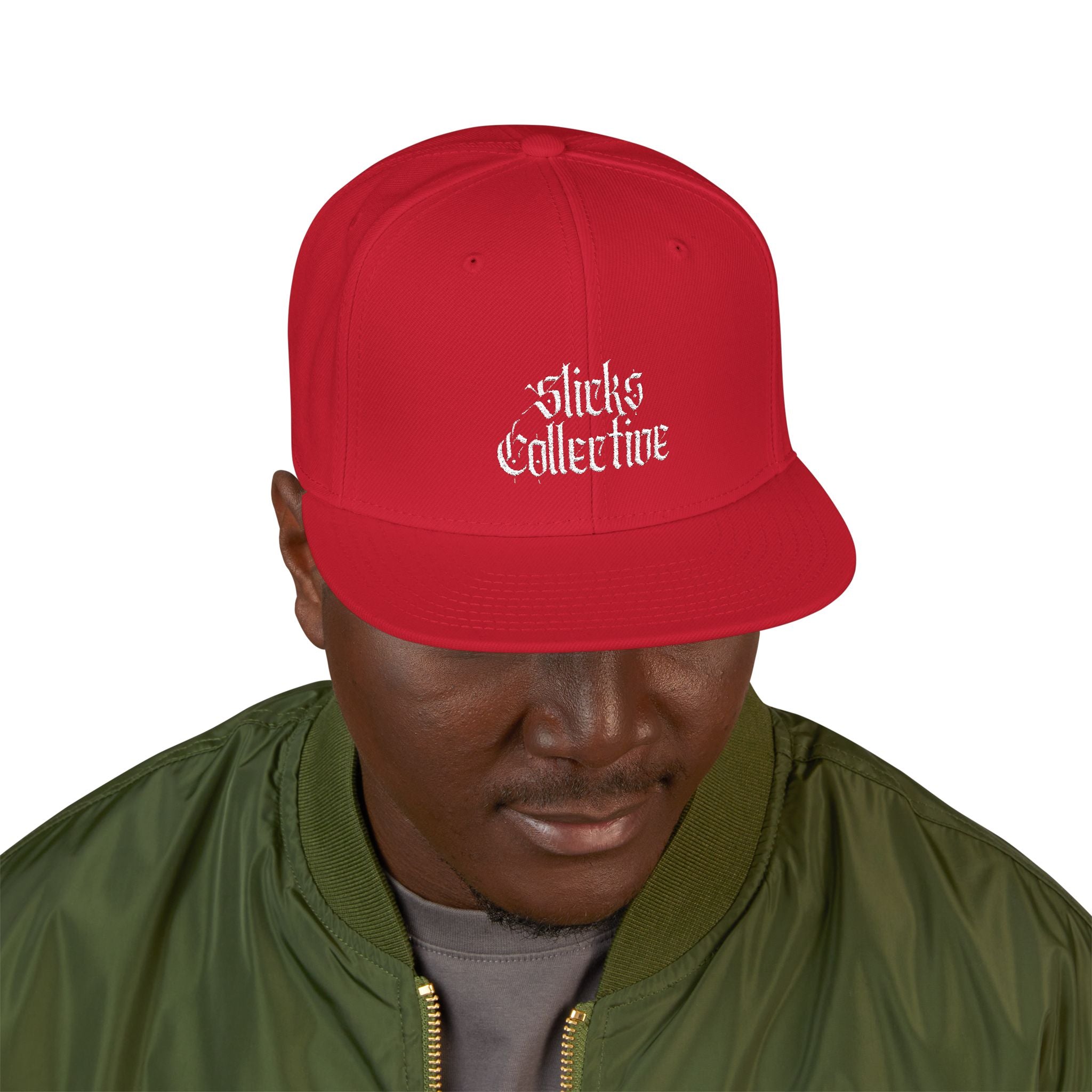 Embroidered Urban Snapback Hat — Distressed White Logo