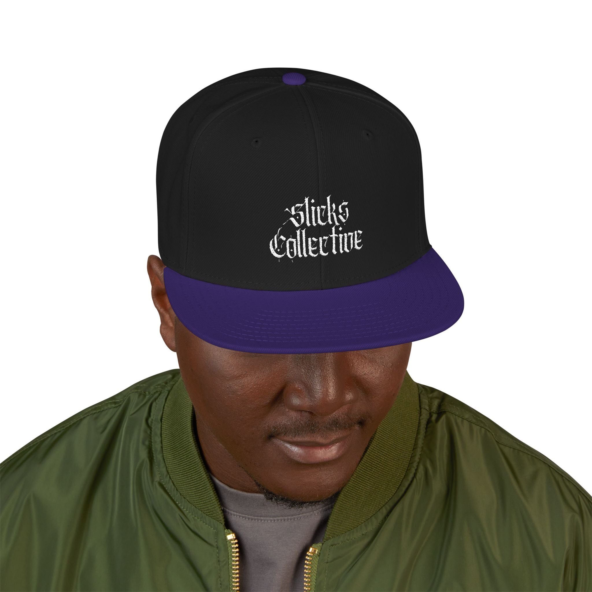 Embroidered Urban Snapback Hat — Distressed White Logo