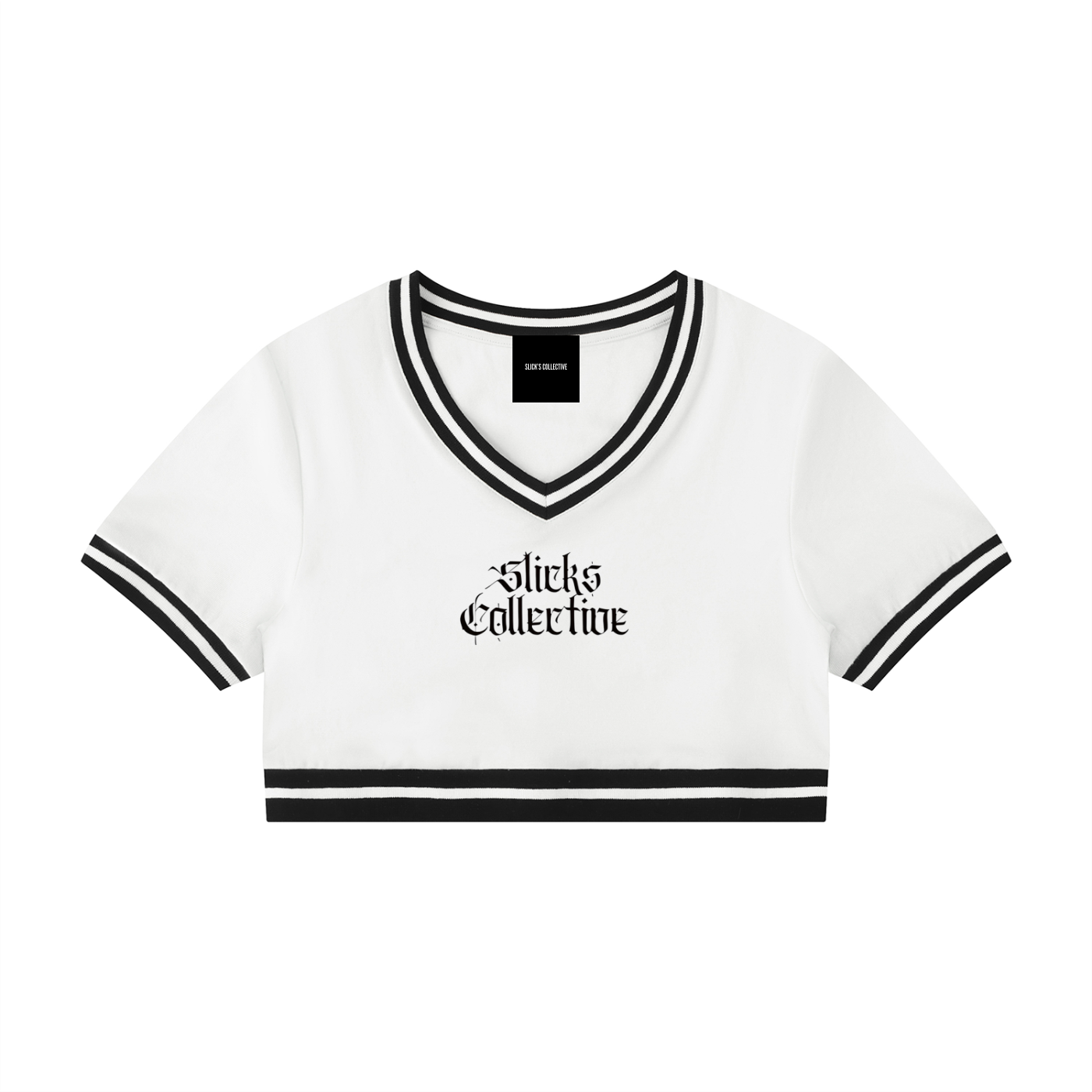 Women's Color Block V-Neck Crop T-Shirt - *Signature*