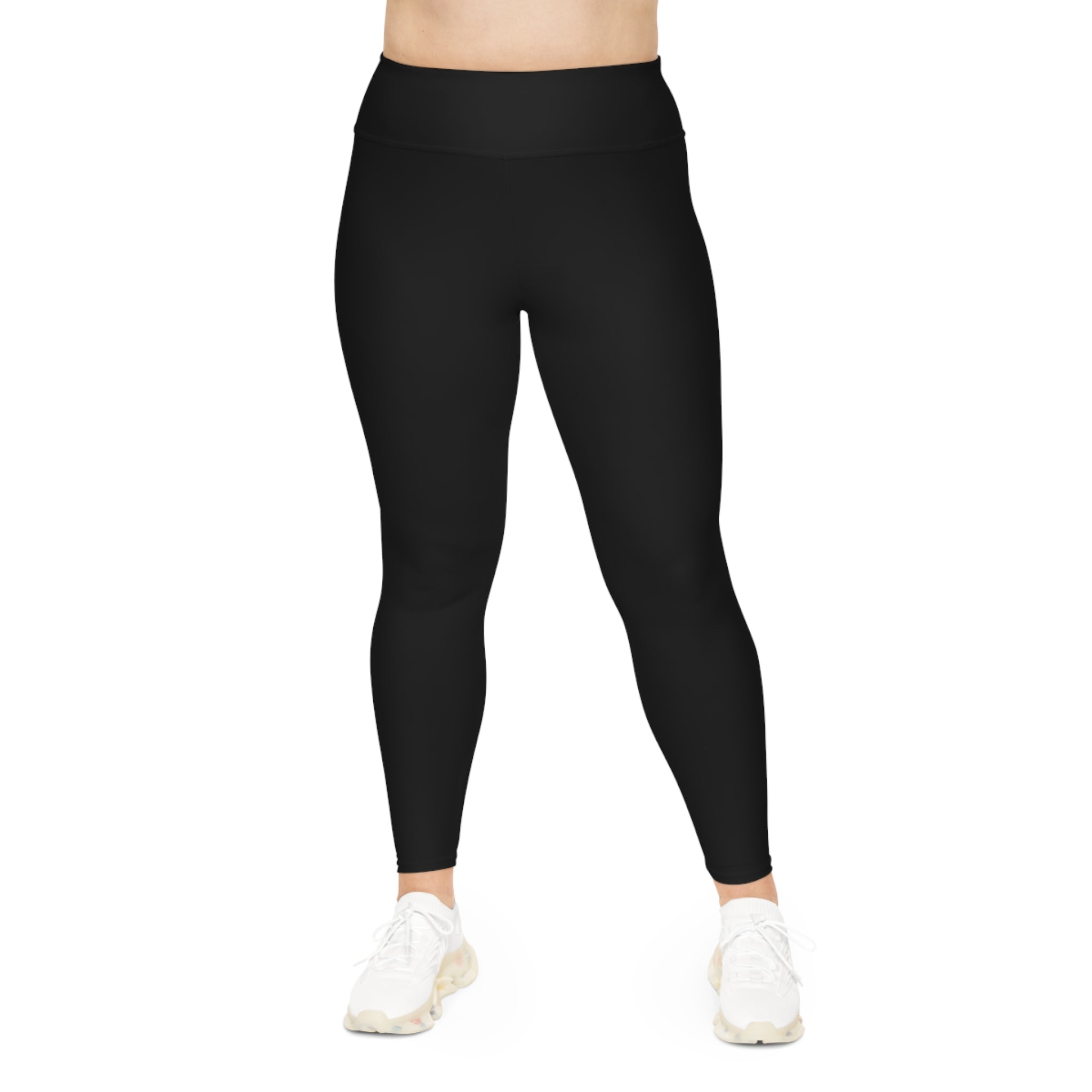 Plus Size Leggings — Pink Seamless High-Waist White SC Logo