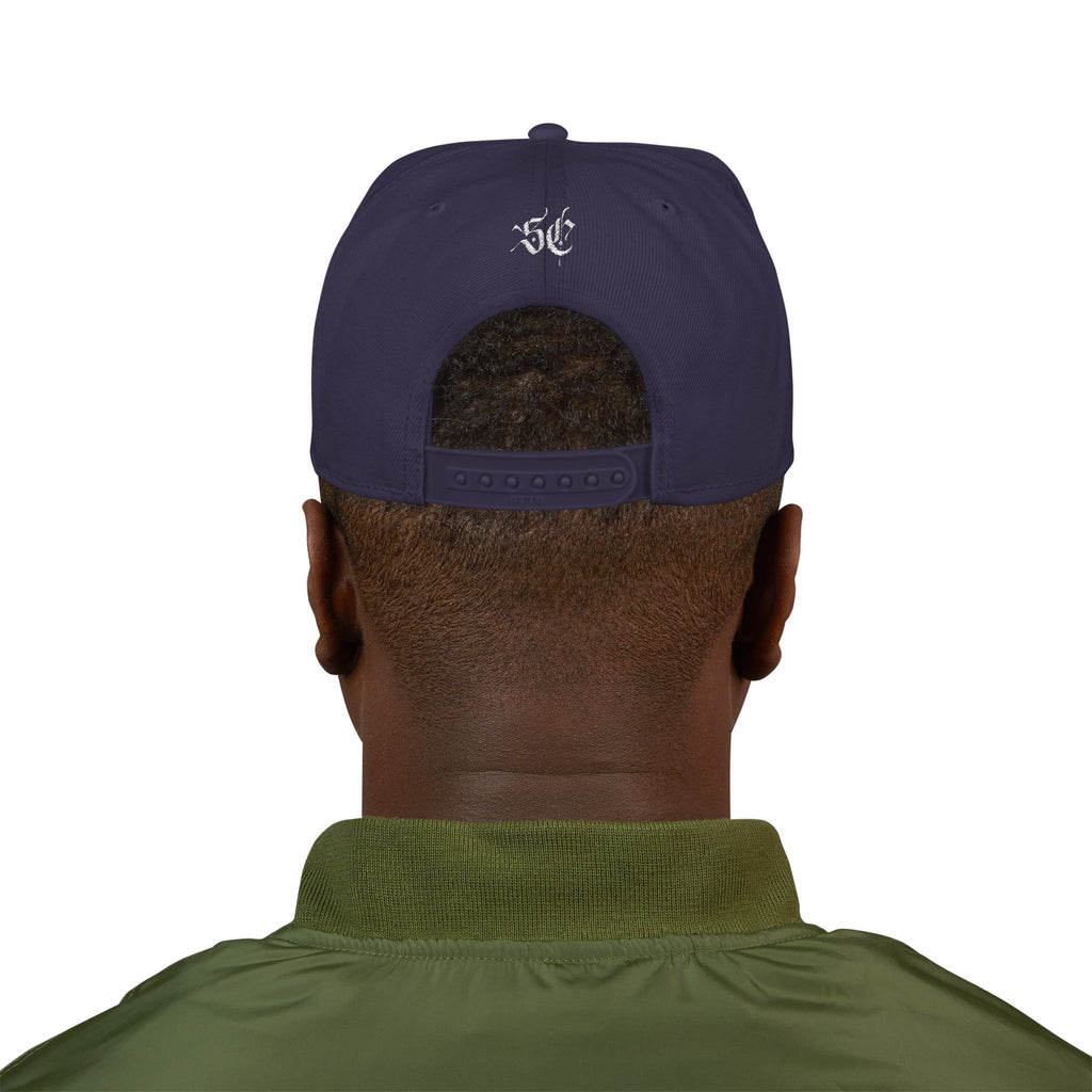 Embroidered Urban Snapback Hat — Distressed White Logo
