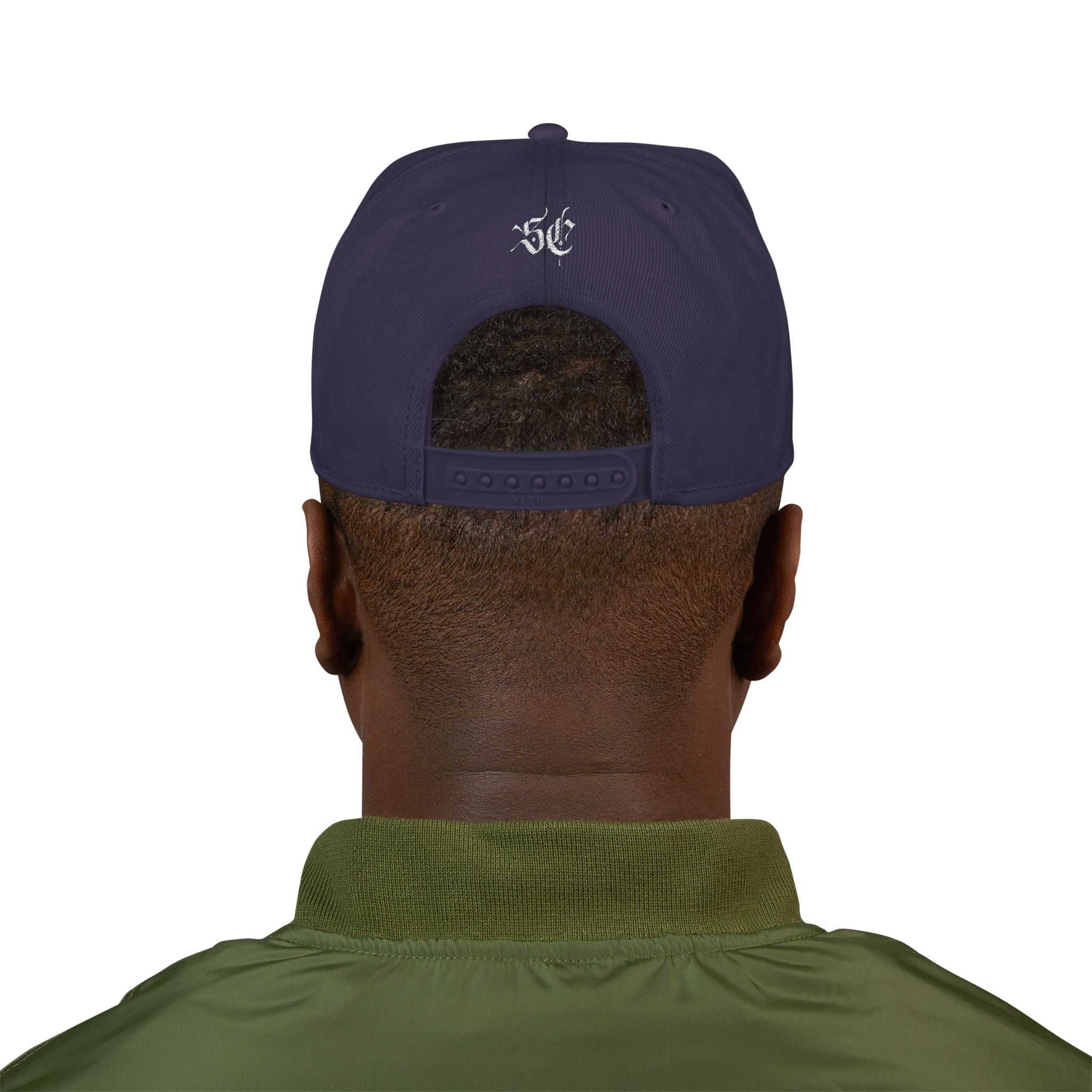 Embroidered Urban Snapback Hat — Distressed White Logo