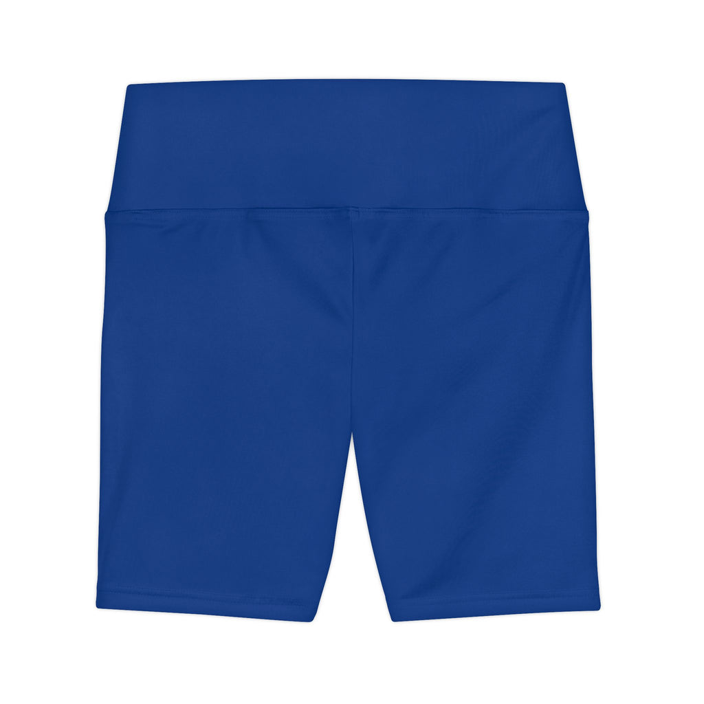 Women's Blue Workout Shorts — White SC Logo