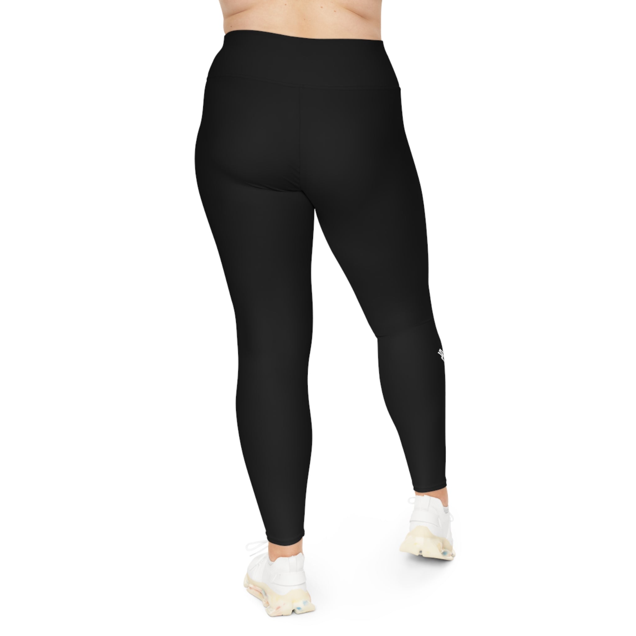 Plus Size Leggings — Pink Seamless High-Waist White SC Logo