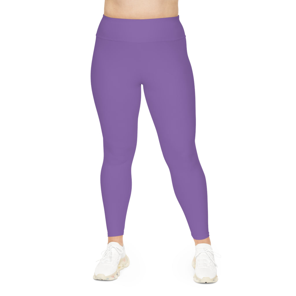 Plus Size Leggings — Purple Seamless High-Waist White SC Logo