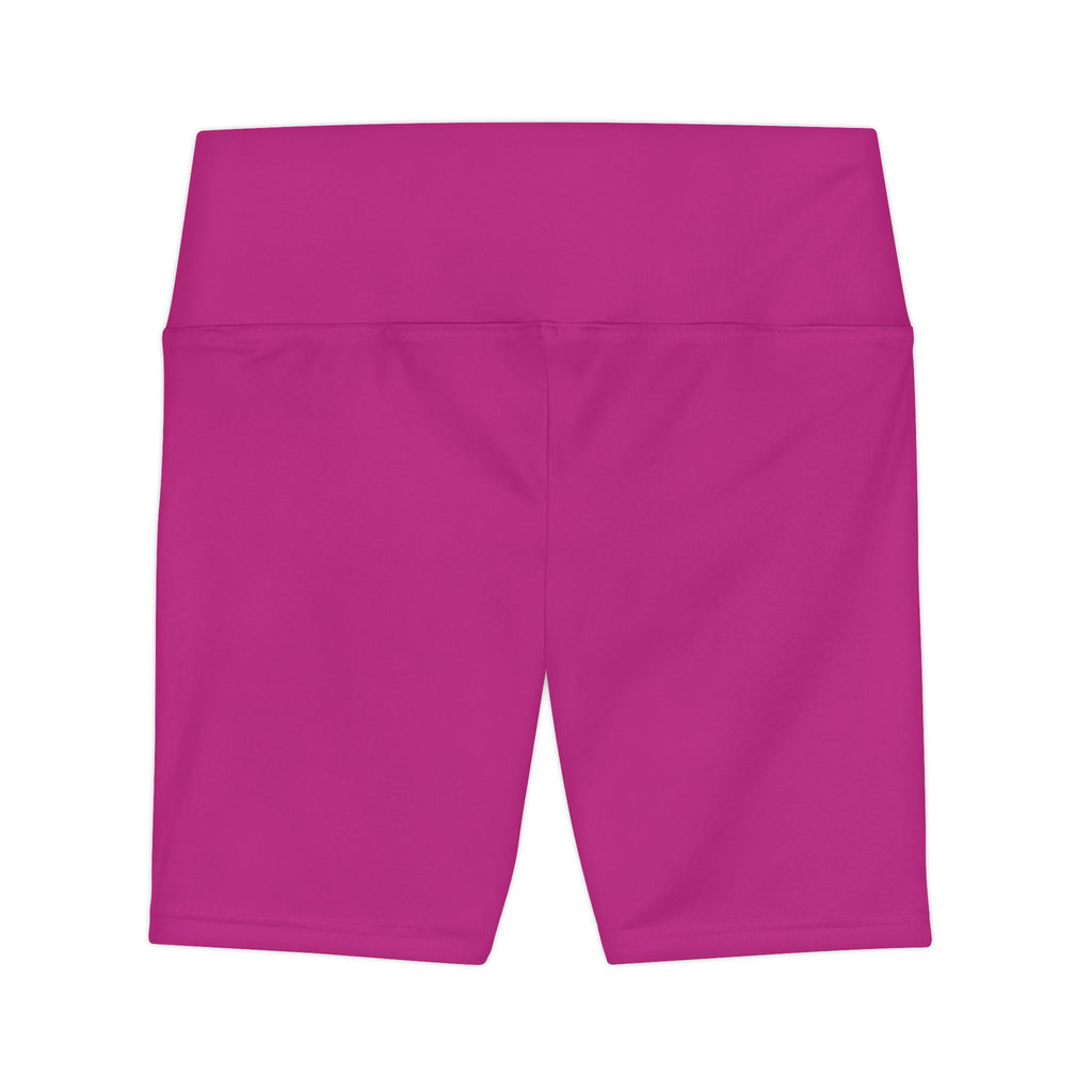 Women's Pink Workout Bike Shorts - Black SC Logo