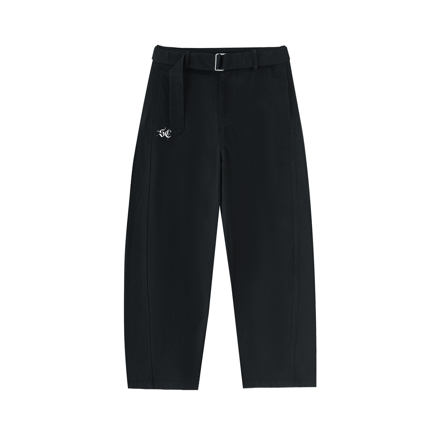 Belted Barrel-leg Chino Pants - *Signature*