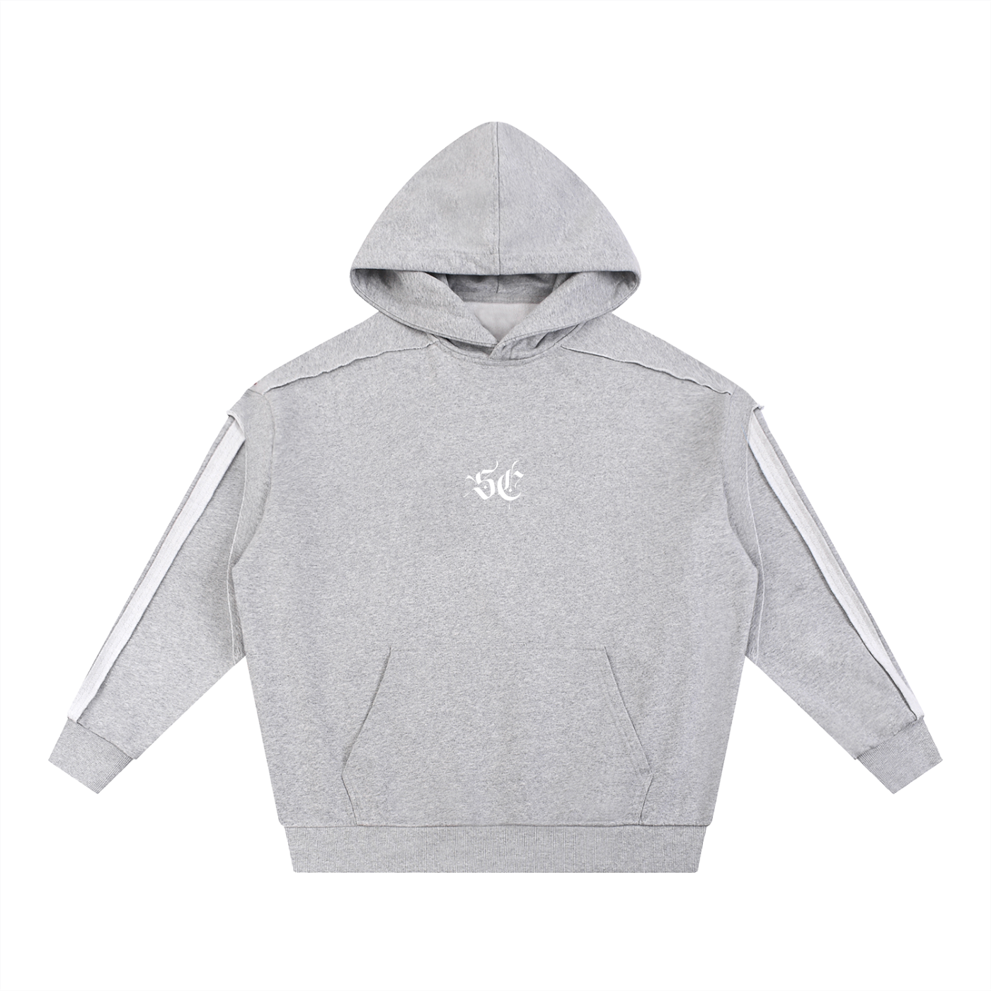 Contrast Tape Raw Edge Double Layered Hoodie - *Signature*