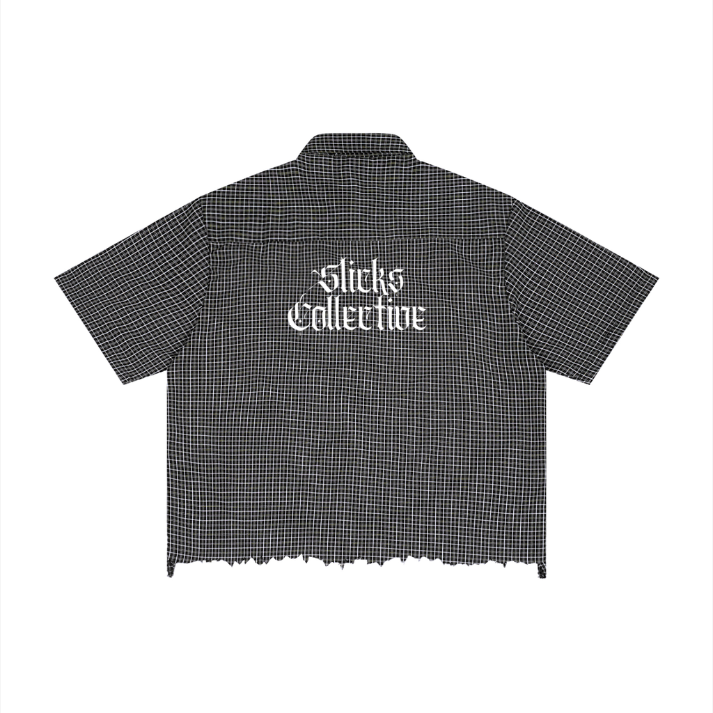 Unisex Distressed Plaid Boxy Shirt - *Signature*