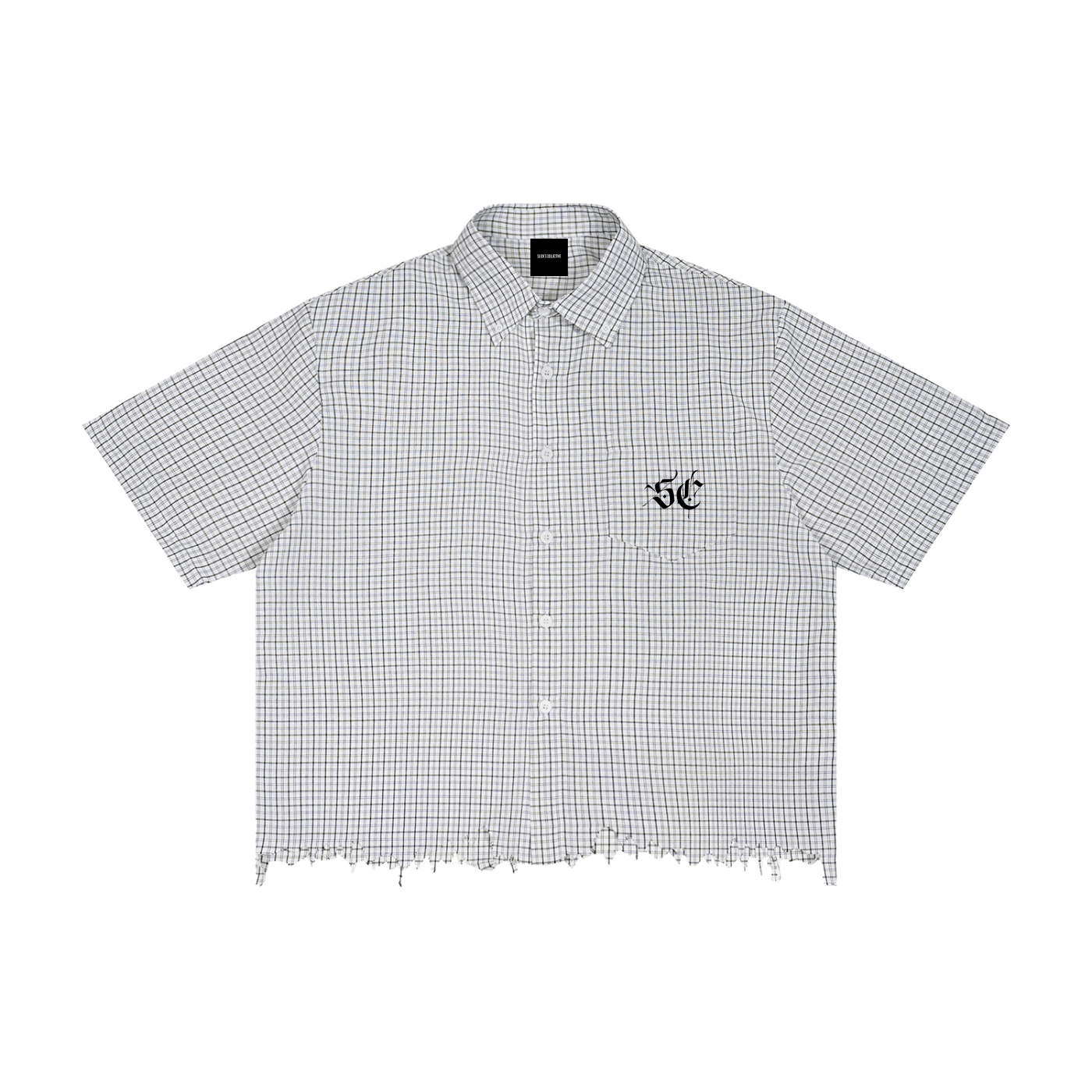 Unisex Distressed Plaid Boxy Shirt - *Signature*