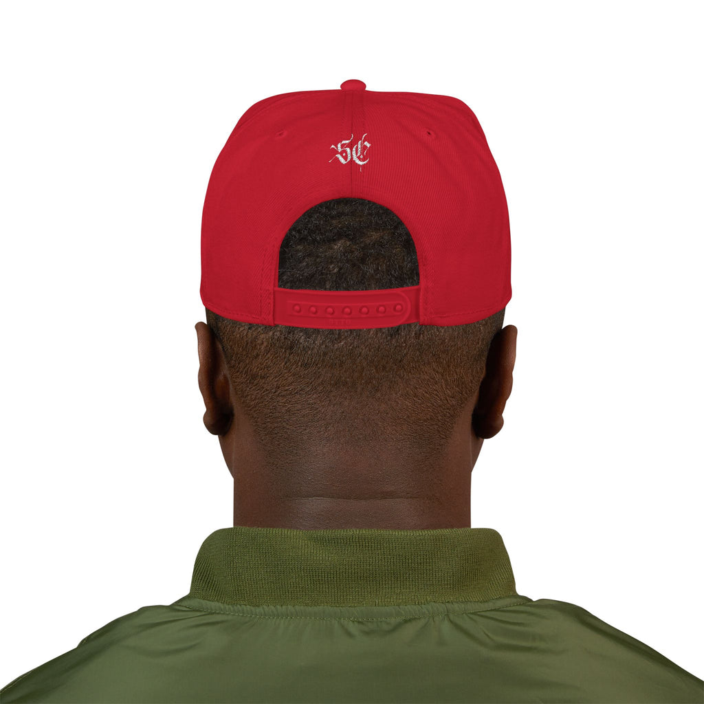 Embroidered Urban Snapback Hat — Distressed White Logo
