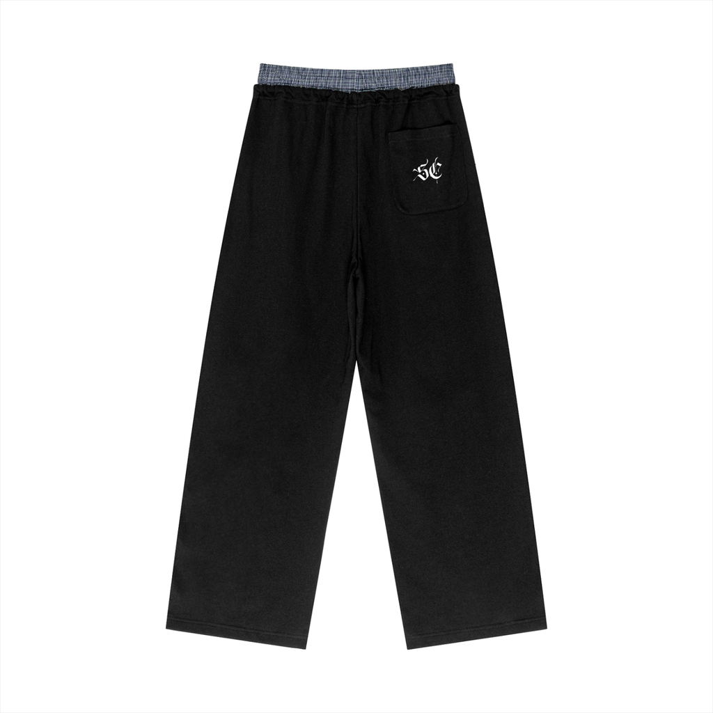 Plaid Contrast Waist Pants - *Signature*