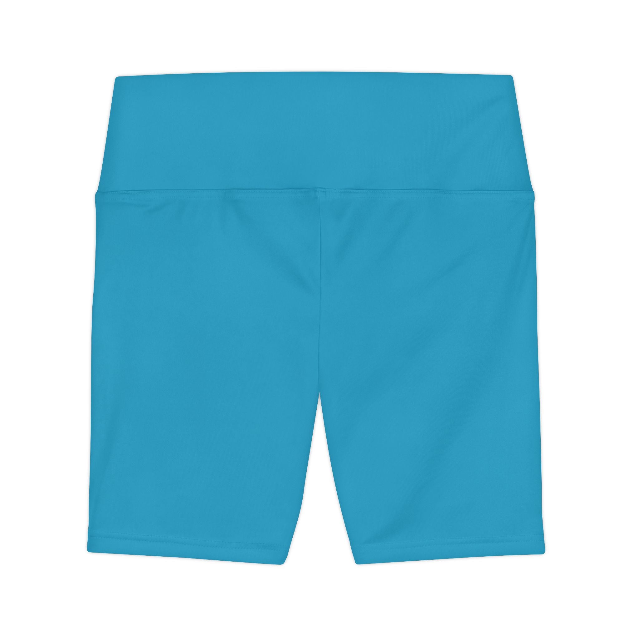 Women's Turquoise Workout Bike Shorts - Black SC Logo