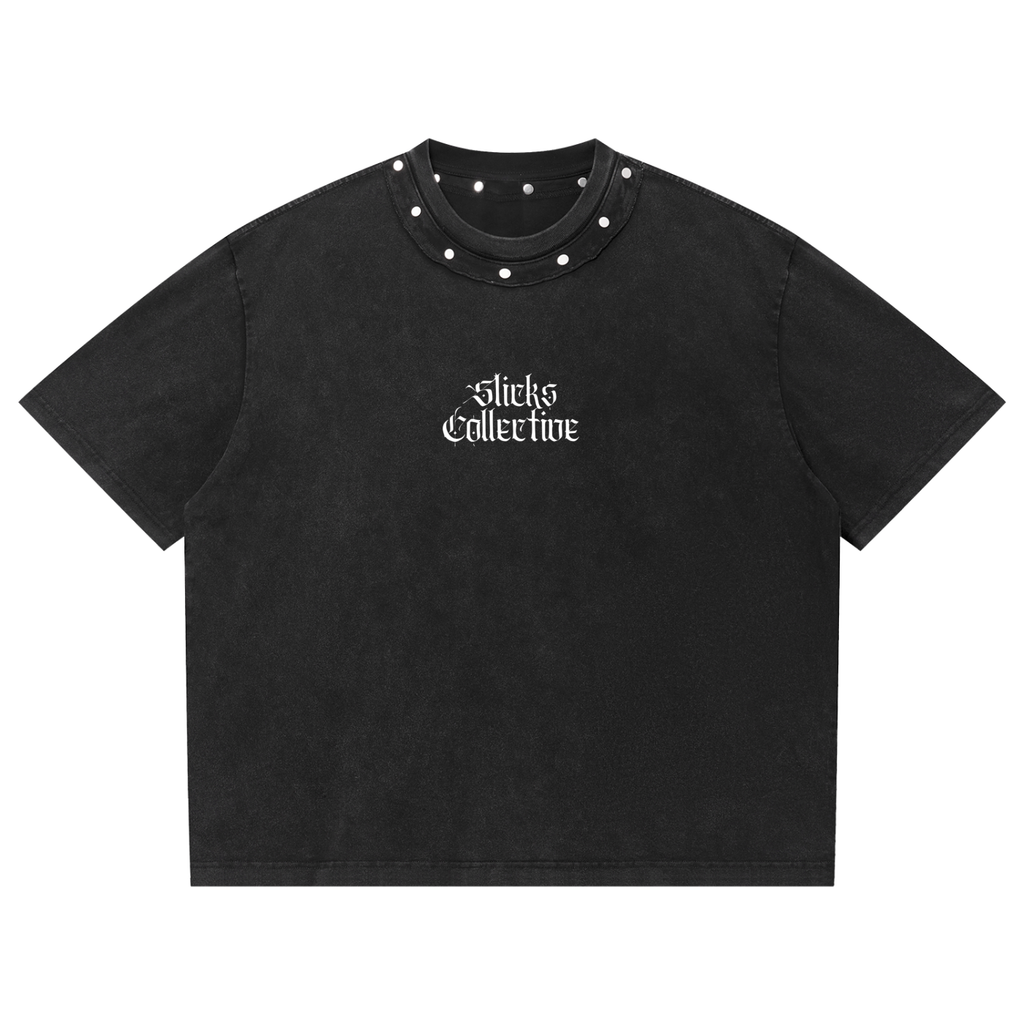 Washed Boxy Studded Tee - *Signature*