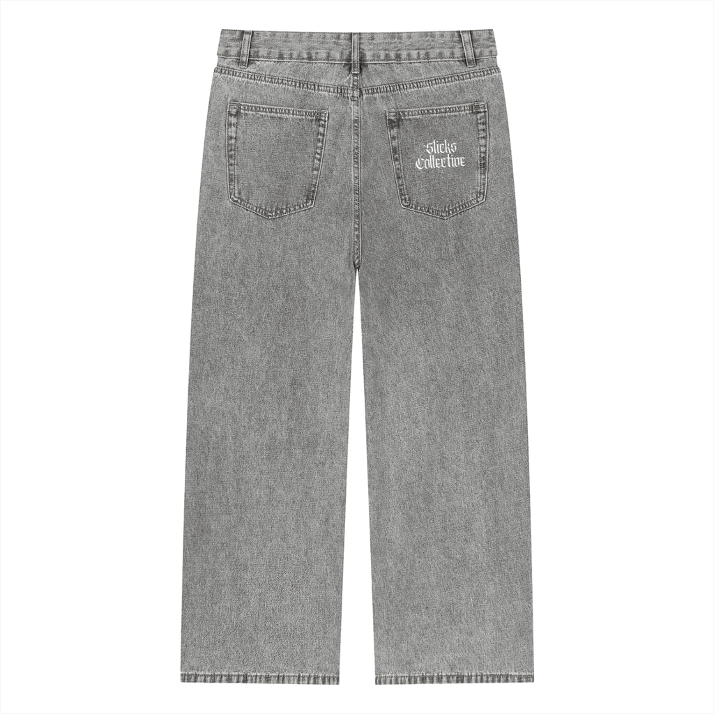 Vintage Wash Straight Leg Jeans