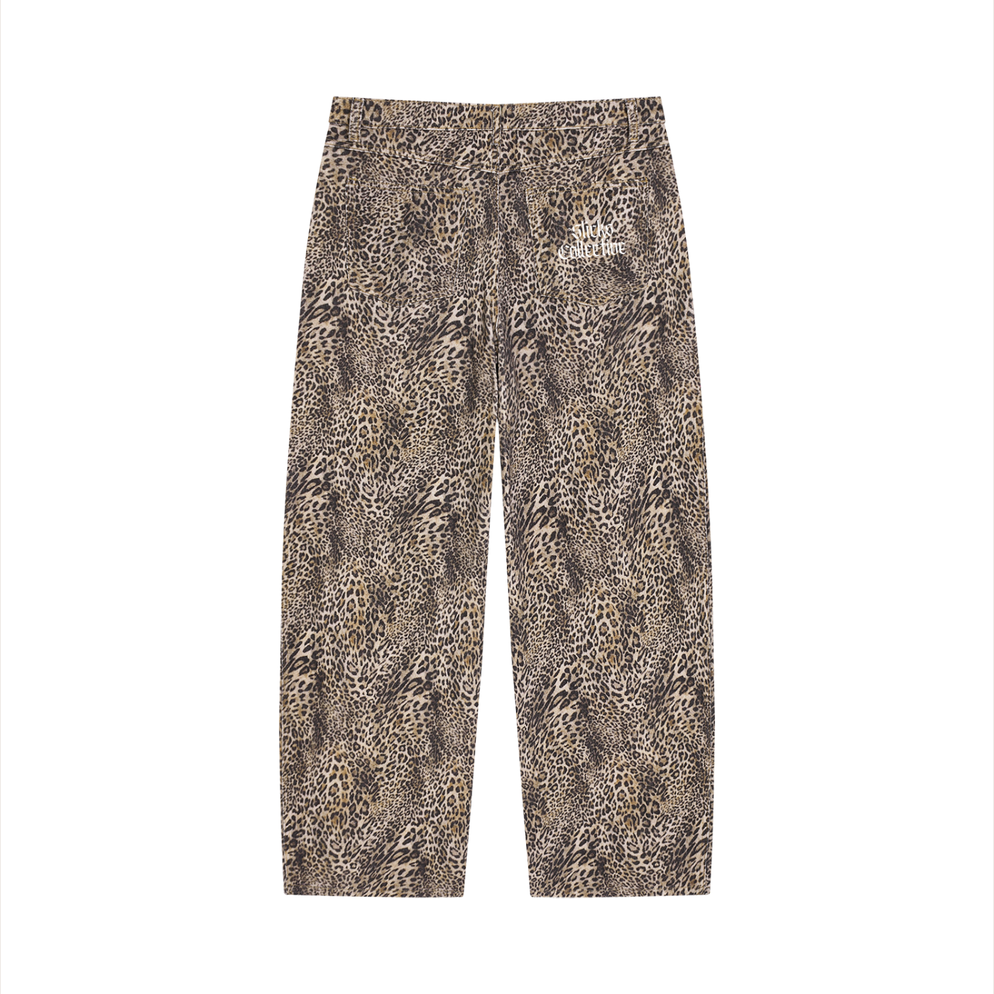 Vintage Wash Leopard Wide Leg Jeans - *Signature*