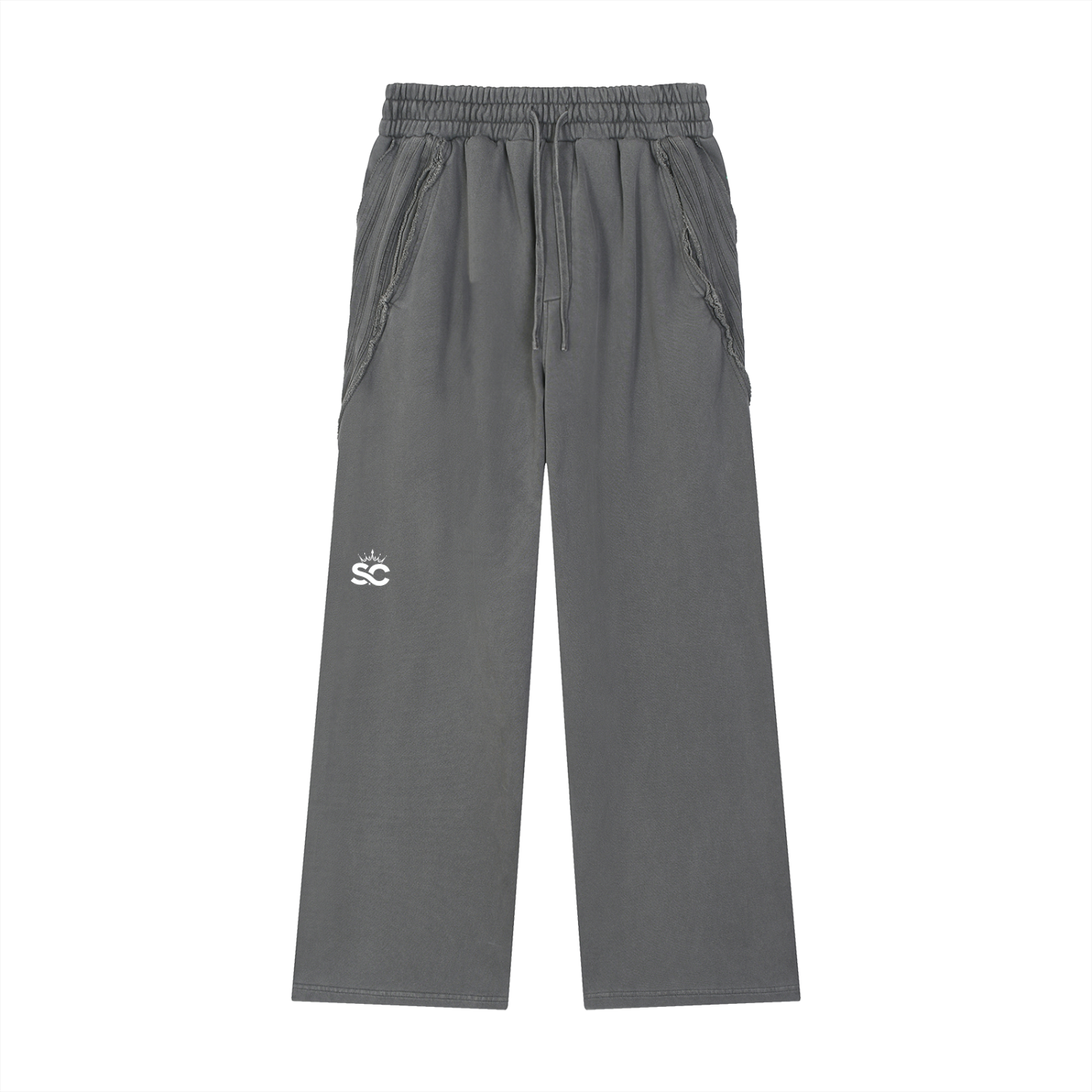 Snow Washed Tape Raw Edge Sweatpants - *Rise*