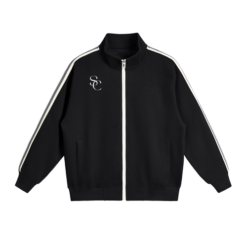 Contrast Side-Stripe Stand Collar  Jacket