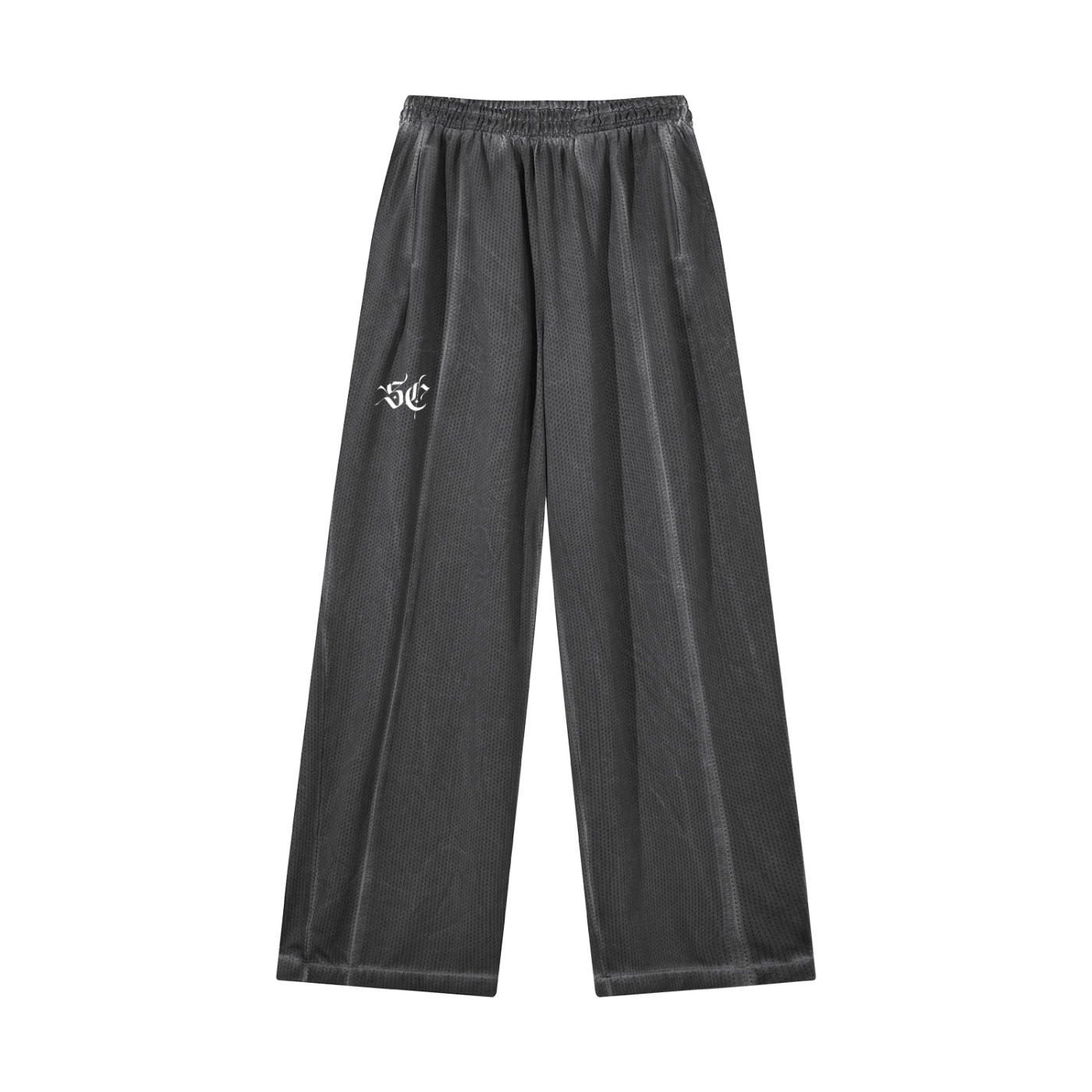Vintage Wash Wide Leg Mesh Sweatpants