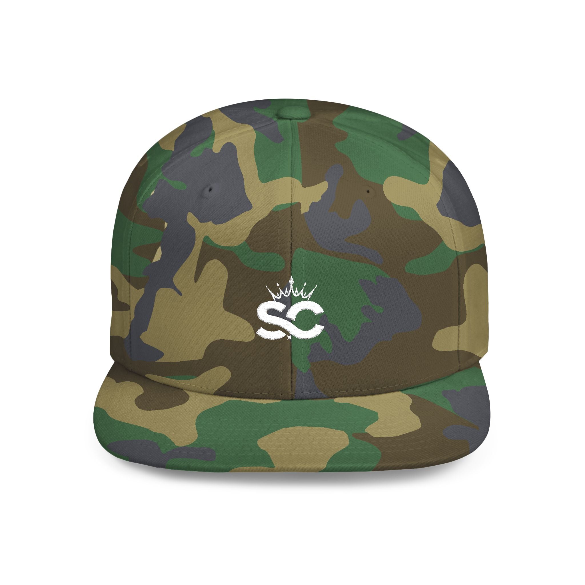 Distressed Snapback Hat — *Rise* Logo Flat Bill
