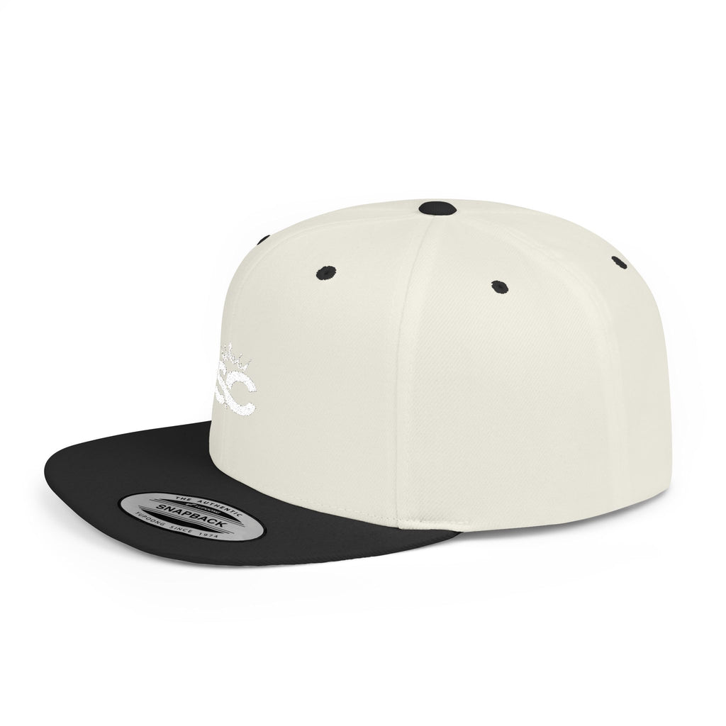 Distressed Snapback Hat — *Rise* Logo Flat Bill