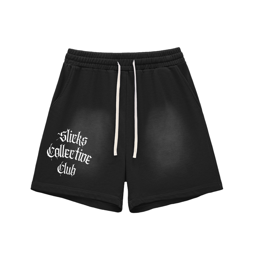 Sun Fade Raw Edge Cotton Shorts
